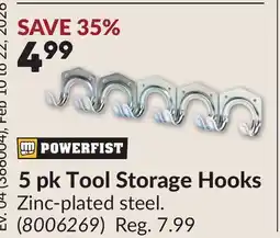 Princess Auto 5 pk Tool Storage Hooks offer