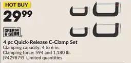 Princess Auto 4 pc Quick-Release C-Clamp Set offer