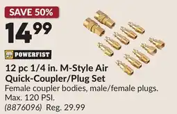 Princess Auto 12 pc 1/4 in. M-Style Air Quick-Coupler/Plug Set offer