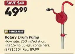 Princess Auto Rotary Drum Pump offer