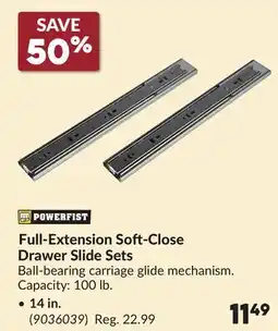 Princess Auto 14 in. Full-Extension Soft-Close Drawer Slide Sets offer