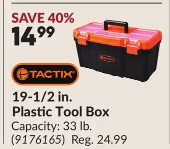Princess Auto 19-1/2 in. Plastic Tool Box offer