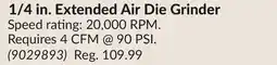 Princess Auto 1/4 in. Extended Air Die Grinder offer