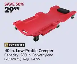 Princess Auto 40 in. Low-Profile Creeper offer