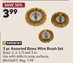 Princess Auto 3 pc Assorted Brass Wire Brush Set offer