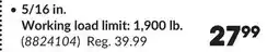 Princess Auto 5/16 in. Working load limit: 1,900 lb. 10 ft Grade 30 Hot-Dipped Galvanized Chain offer