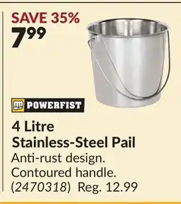 Princess Auto 4 Litre Stainless-Steel Pail offer