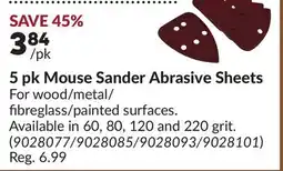Princess Auto 5 pk Mouse Sander Abrasive Sheets offer