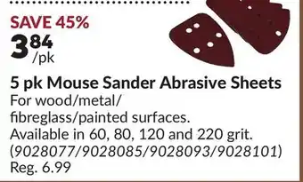 Princess Auto 5 pk Mouse Sander Abrasive Sheets offer