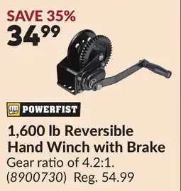 Princess Auto 1,600 lb Reversible Hand Winch with Brake offer