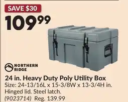 Princess Auto 24 in. Heavy Duty Poly Utility Box offer