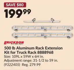 Princess Auto 500 lb Aluminum Rack Extension Kit for Truck Rack 8888968 offer