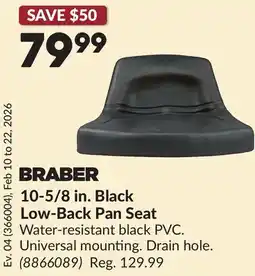Princess Auto 10-5/8 in. Black Low-Back Pan Seat offer