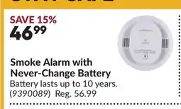 Princess Auto Smoke Alarm with Never-Change Battery offer