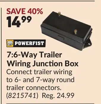 Princess Auto 7:6-Way Trailer Wiring Junction Box offer