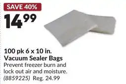 Princess Auto 100 pk 6 x 10 in. Vacuum Sealer Bags offer