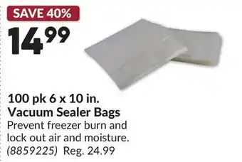 Princess Auto 100 pk 6 x 10 in. Vacuum Sealer Bags offer