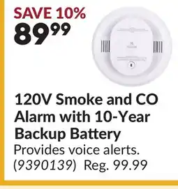 Princess Auto 120V Smoke and CO Alarm with 10-Year Backup Battery offer
