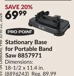Princess Auto Stationary Base for Portable Band Saw 8857971 offer