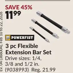Princess Auto 3 pc Flexible Extension Bar Set offer