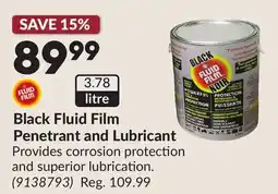Princess Auto Black Fluid Film Penetrant and Lubricant offer