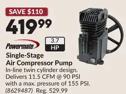 Princess Auto Single-Stage Air Compressor Pump offer