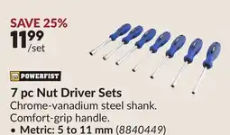 Princess Auto Metric: 5 to 11 mm 7 pc Nut Driver Sets offer