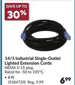 Princess Auto 6 ft 14/3 Industrial Single-Outlet Lighted Extension Cords offer