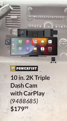 Princess Auto 10 in. 2K Triple Dash Cam with CarPlay offer