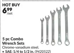Princess Auto SAE: 1/4 to 1/2 in. 5 pc Combo Wrench Sets offer