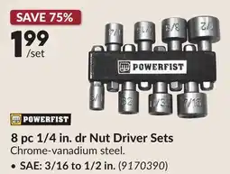 Princess Auto SAE: 3/16 to 1/2 in. 8 pc 1/4 in. dr Nut Driver Sets offer