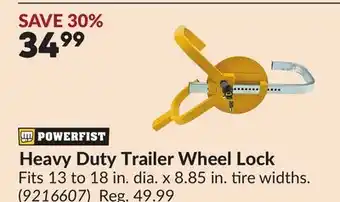 Princess Auto Heavy Duty Trailer Wheel Lock offer