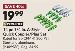 Princess Auto 14 pc 1/4 in. A-Style Quick Coupler/Plug Set offer