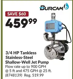 Princess Auto 3/4 HP Tankless Stainless-Steel Shallow-Well Jet Pump offer