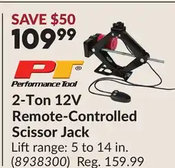 Princess Auto 2-Ton 12V Remote-Controlled Scissor Jack offer