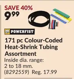Princess Auto 171 pc Colour-Coded Heat-Shrink Tubing Assortment offer