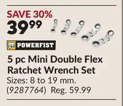 Princess Auto 5 pc Mini Double Flex Ratchet Wrench Set offer