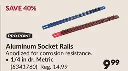 Princess Auto 1/4 in dr. Metric Aluminum Socket Rails offer