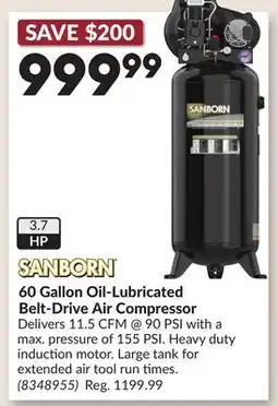 Princess Auto 60 Gallon Oil-Lubricated Belt-Drive Air Compressor offer
