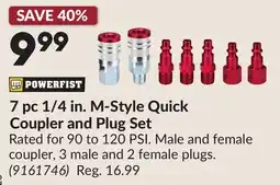 Princess Auto 7 pc 1/4 in. M-Style Quick Coupler and Plug Set offer
