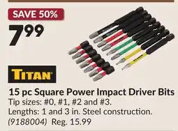Princess Auto 15 pc Square Power Impact Driver Bits offer