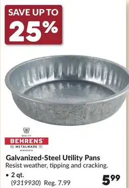 Princess Auto 2 qt. Galvanized-Steel Utility Pans offer