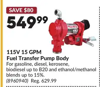 Princess Auto 115V 15 GPM Fuel Transfer Pump Body offer