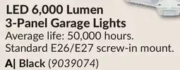 Princess Auto Black LED 6,000 Lumen 3-Panel Garage Lights offer