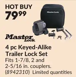 Princess Auto 4 pc Keyed-Alike Trailer Lock Set offer