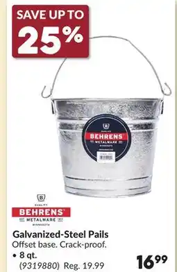 Princess Auto 8 qt. Galvanized-Steel Pails offer