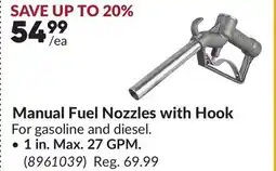Princess Auto 1 in. Max. 27 GPM. Manual Fuel Nozzles with Hook offer