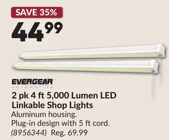 Princess Auto 2 pk 4 ft5,000 Lumen LED Linkable Shop Lights offer