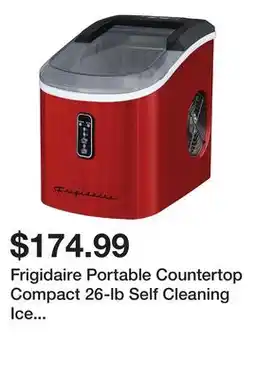 Newegg Frigidaire Portable Countertop Compact 26-lb Self Cleaning Ice Maker - Red Stainless Steel offer