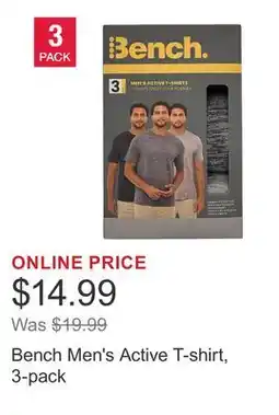 Costco Bench Men's Active T-shirt, 3-pack offer